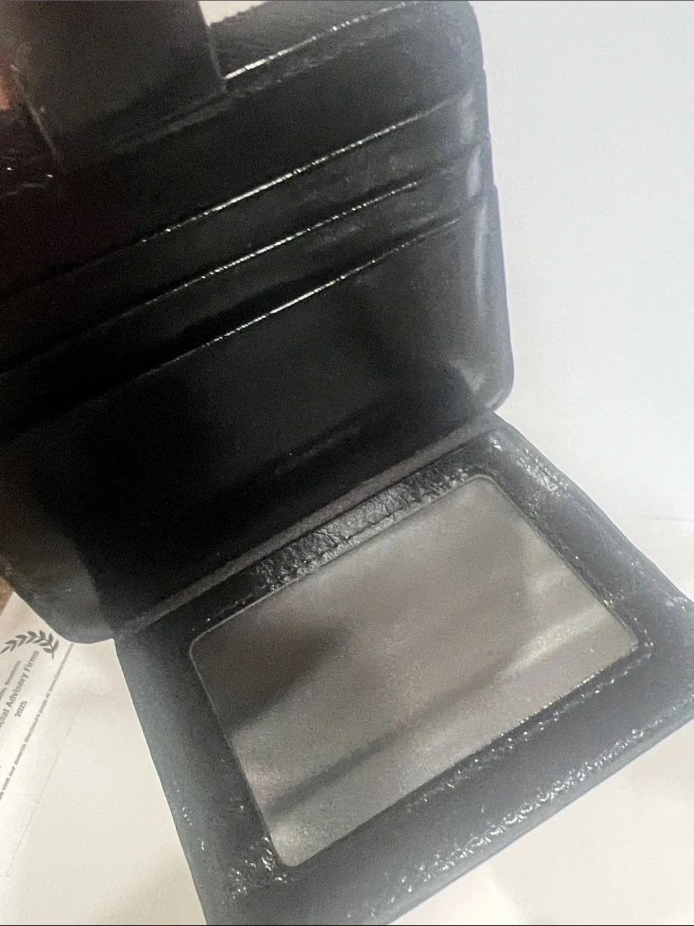 Men's Black Leather Card Wallet with Snap Closure